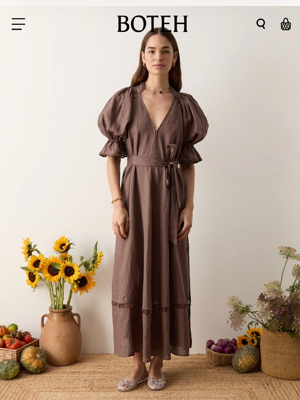 NWT Boteh Myra Smock Maxi Dress